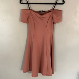 Forever21 mauve pink off-the-shoulder skater dress